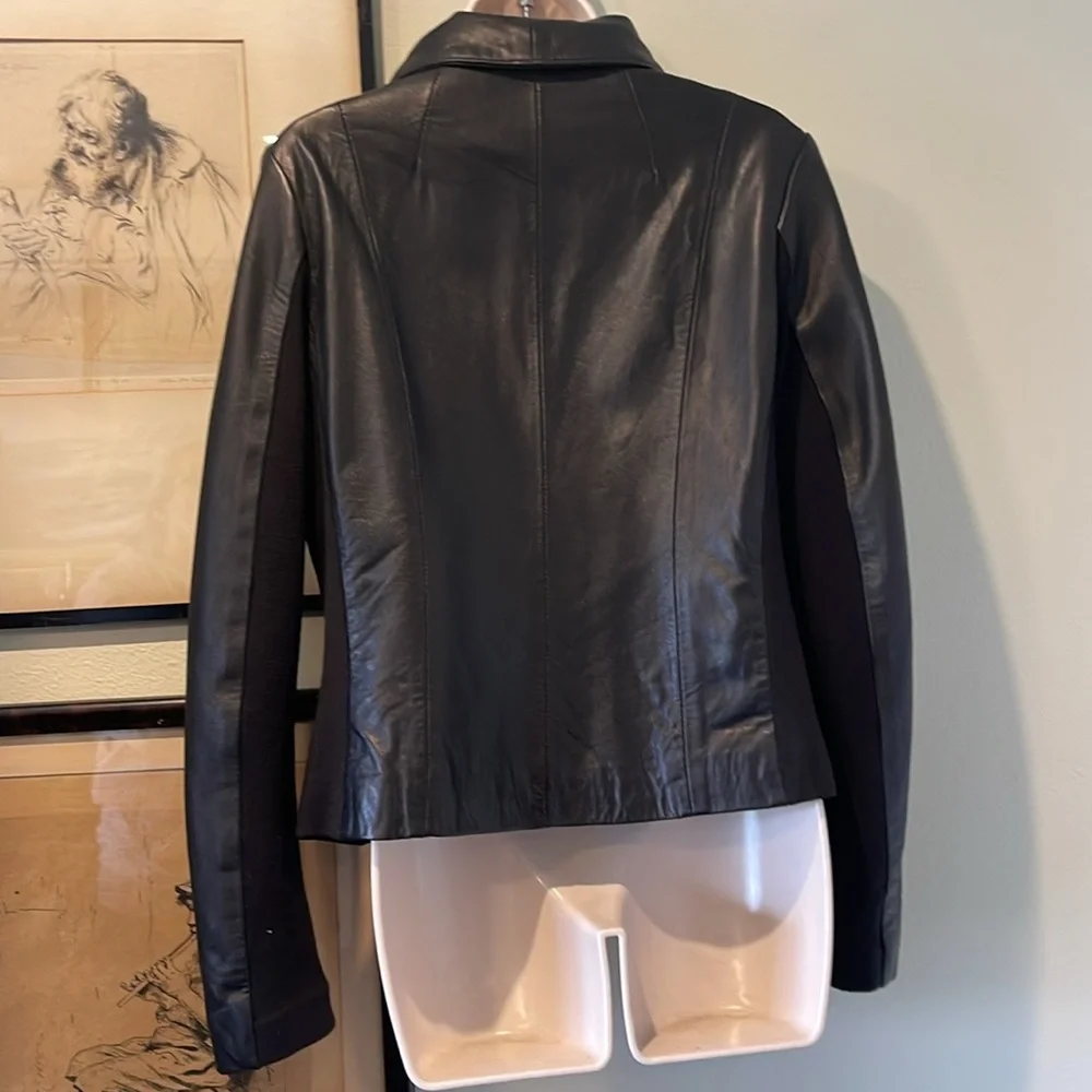 T Tahari Black Leather Jacket